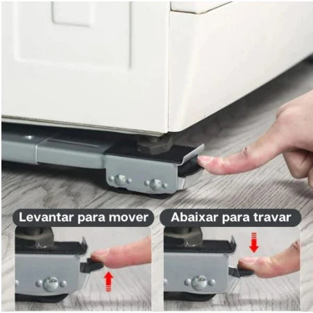 Suporte Universal com Rodas para Geladeira, Fogão, Máquina de Lavar e Móveis