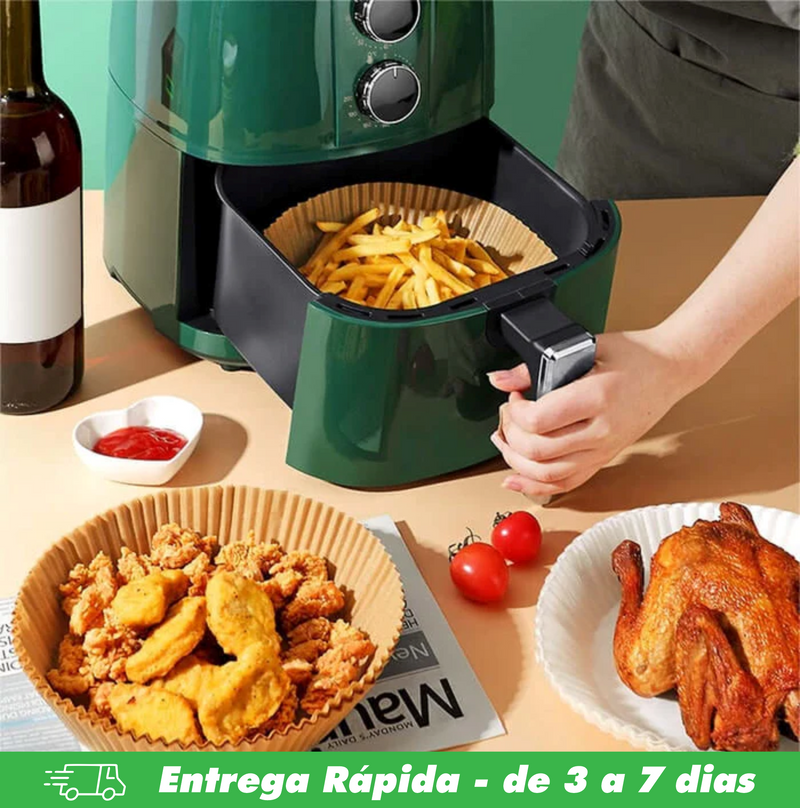 Forro de Papel Protetor Antiaderente para Air Fryer