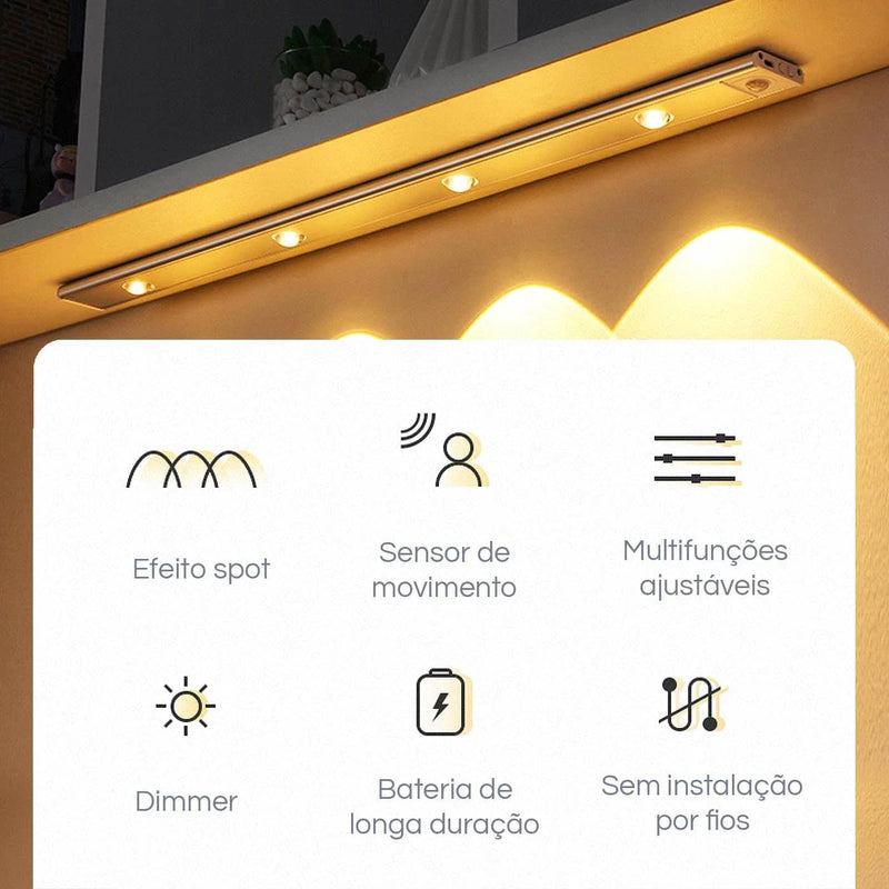 Luminária Recarregável com Sensor de Movimento - Frete Grátis